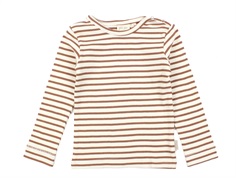 Petit Piao bronze/offwhite striped t-shirt modal